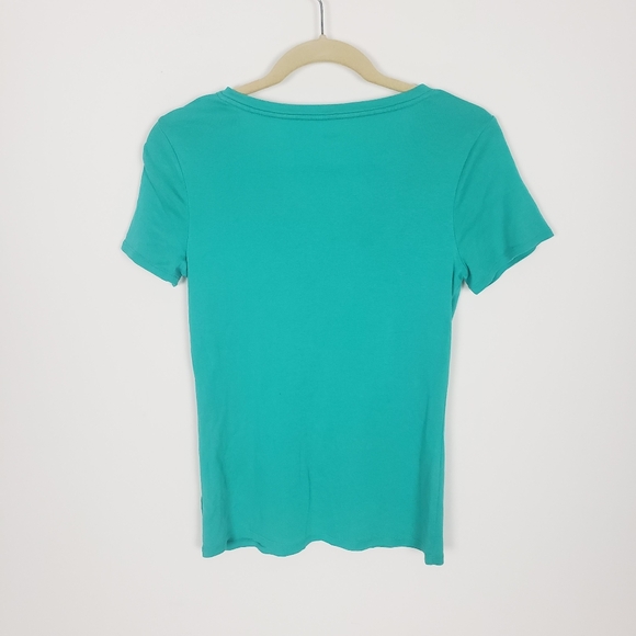 Merona Tee Green Ultimate Supreme V-neck Basic Cotton Sz M - Picture 2 of 4